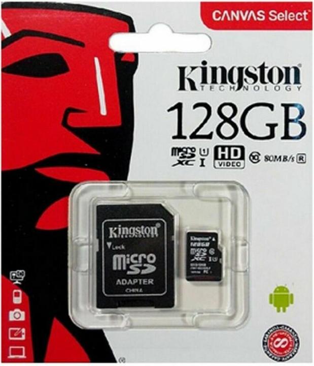 Image du produit Kingston Canvas Select Plus (128 Go, microSDXC, U1, UHS-I)