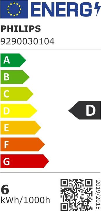 Energie-Label Philips Warm Glow (E27, 5.90 W, 806 lm, 1 x, D)