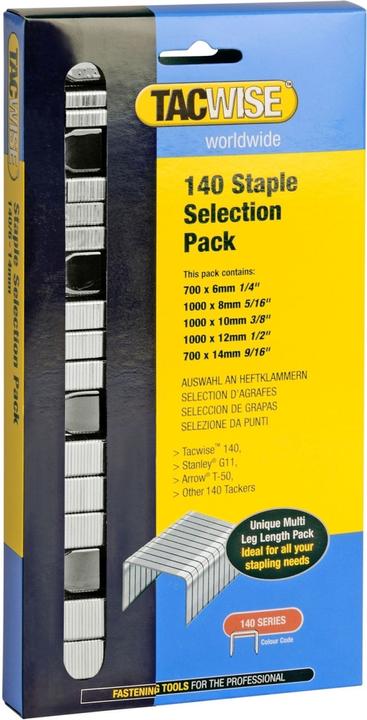Actual product image Tacwise Staples Multipack 140/6+8+10+12+14, galvanised (1 x)