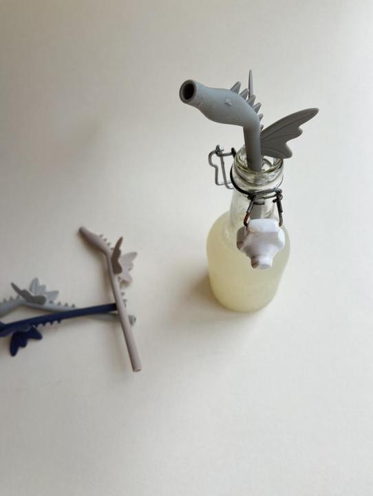 Actual product image Konges Slojd Silicone straws Dragon Forest Mix