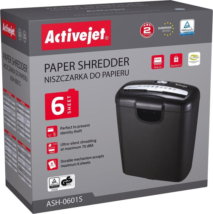 Image du produit Activejet ASH-0601S Déchiqueteuse de papier (Coupe droite)