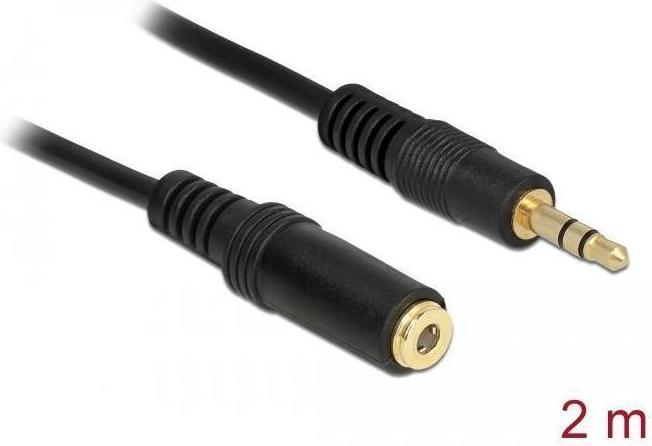 Actual product image Delock Jack extension cable, 3 pin male > female (2 m, 3.5mm jack (AUX))