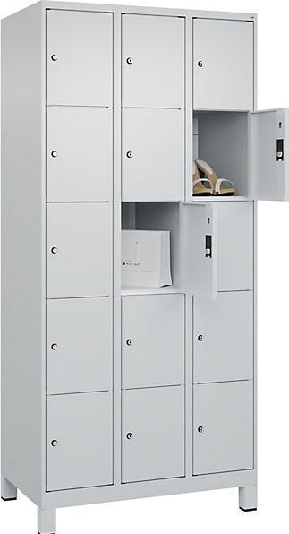 Productafbeelding C+P CP Classic Plus lockerkast lichtgrijs 080010-305 S10009, 15 lockers 90,0 x 50,0 x 195,0