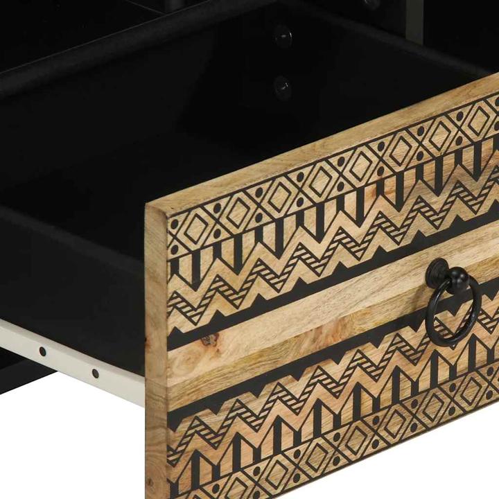Immagine prodotto VidaXL Mobile TV Mobile TV basso Tavolo TV Nero Legno di mango grezzo (100 x 33,5 x 46 cm)
