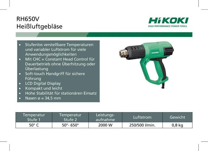 Actual product image Hikoki Hot air blower 2000W