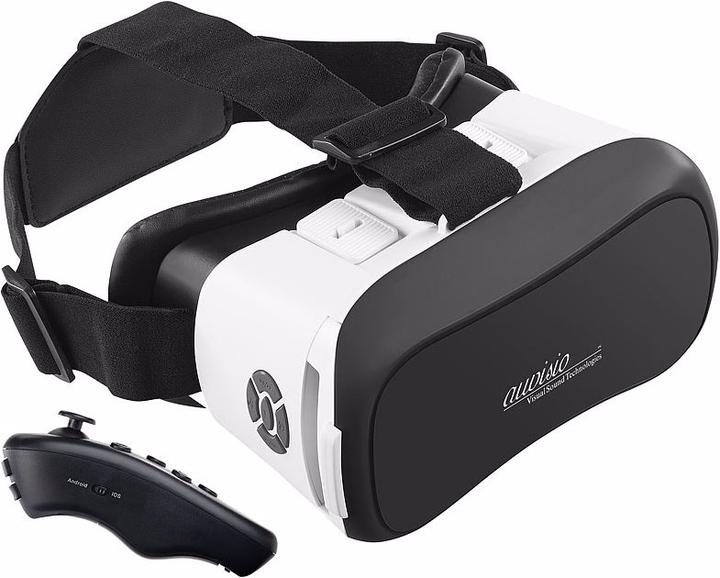 Produktbild Auvisio Virtual-Reality-Brille mit Bluetooth und 2in1-Mini-Game-Controller