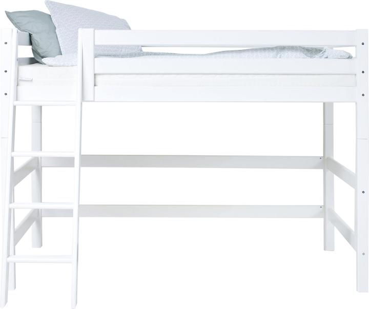Actual product image Hoppekids ECO Luxury middle loft bed in 120x200cm with continuous fall out protection and sloping ladder (120 x 200 cm)