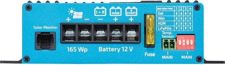 Immagine prodotto Ective MPPT Regolatore di carica solare DSC12 Regolatore solare 165WP 12A per 2 batterie da 12V PV