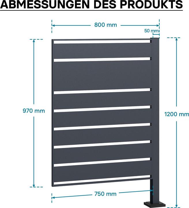 Actual product image Wiltec Waste bin fence extension module anthracite Privacy screen waste bin box