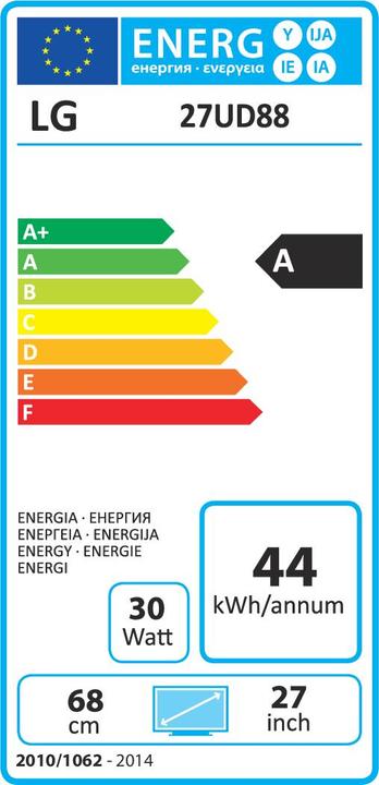 Energy Label LG 27ud88-W (3840 x 2160 Pixels, 27")