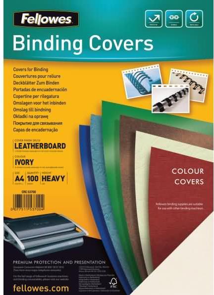 Actual product image Fellowes Delta cover with leather structure, ivory