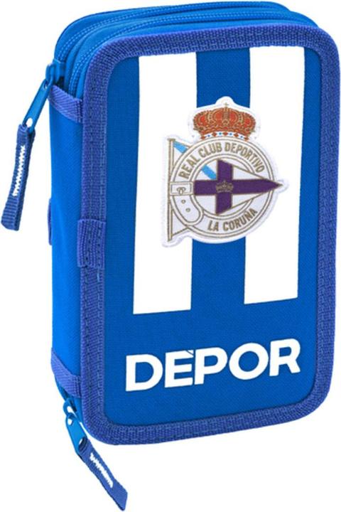 Produktbild R. C. Deportivo de La Coruña Doppel-Federtasche Blau Weiss 12.5 x 19.5 x 4 cm