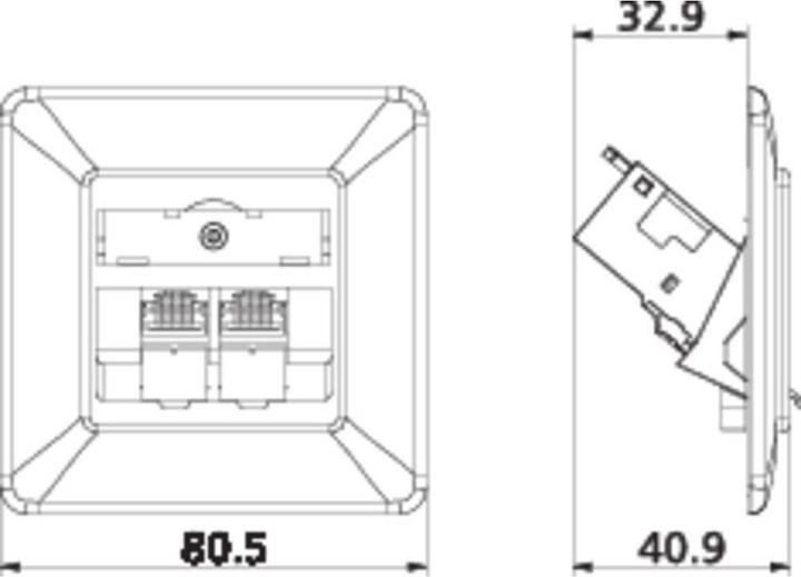 Actual product image Metz Connect E-DAT modul 8/8(8) UP - Junction box, flush-mounted