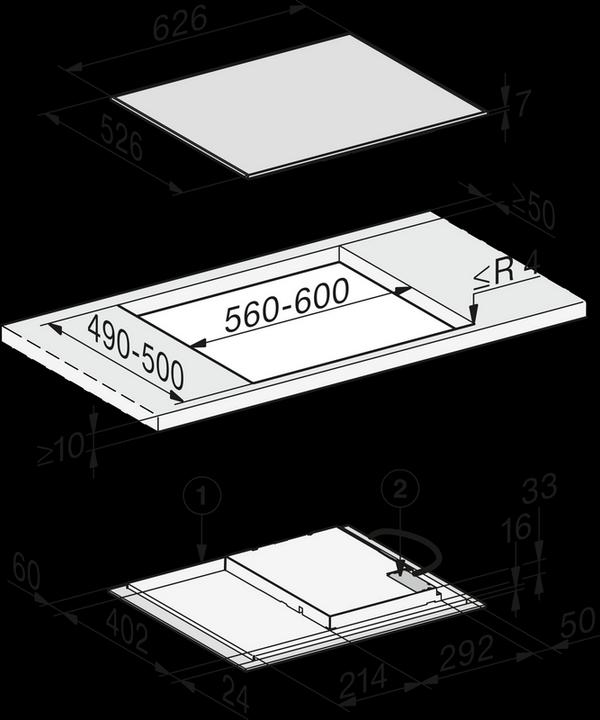 Image du produit Miele KM 7361 FR sw table de cuisson induction56cm cadre Ed 56x49cm autarcique