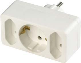 REV Transition plug 2-fold + 1 earthing contact (CEE 7/3, CEE 7/16, 3 x)