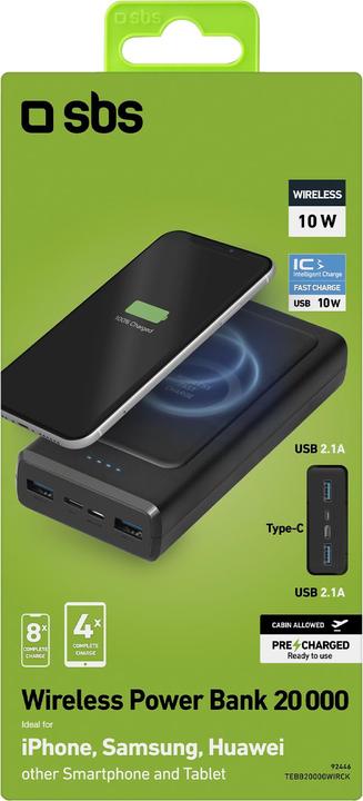 Image du produit SBS Power bank (20000 mAh, 10 W, 74 Wh)