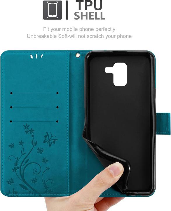 Actual product image Cadorabo Flower Book Cover (Samsung Galaxy J6 (2018))