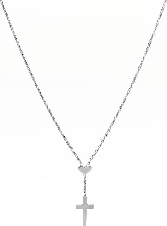 Amen Heart and Cross Halskette (925er Silber, 44 cm)