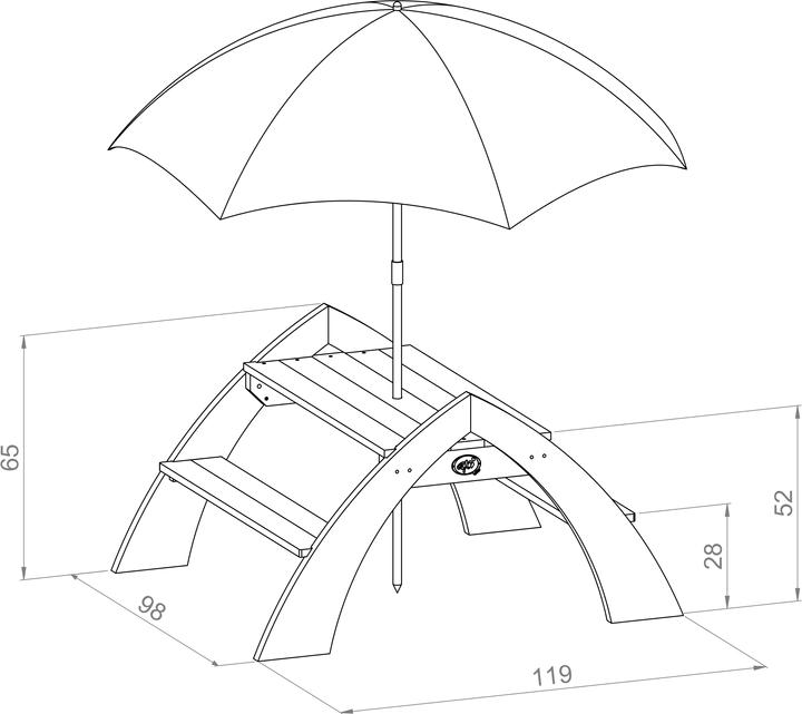 Actual product image Axi Kylo picnic table (incl. parasol)