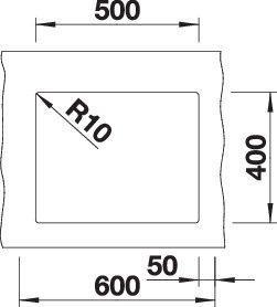 Produktbild Blanco Subline 500-U (Unterbauspüle, 53 cm, 46 cm)