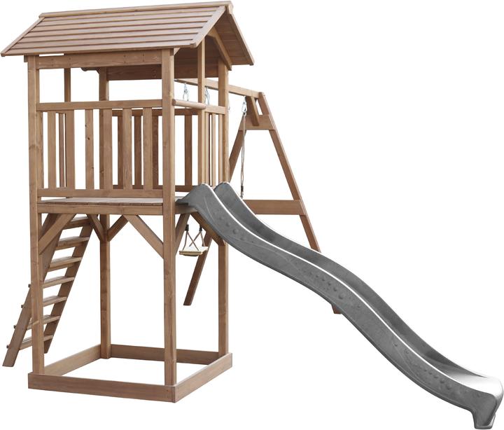 Produktbild Axi Beach Tower Spielturm mit Doppelschaukel Braune - Graue Rutsche