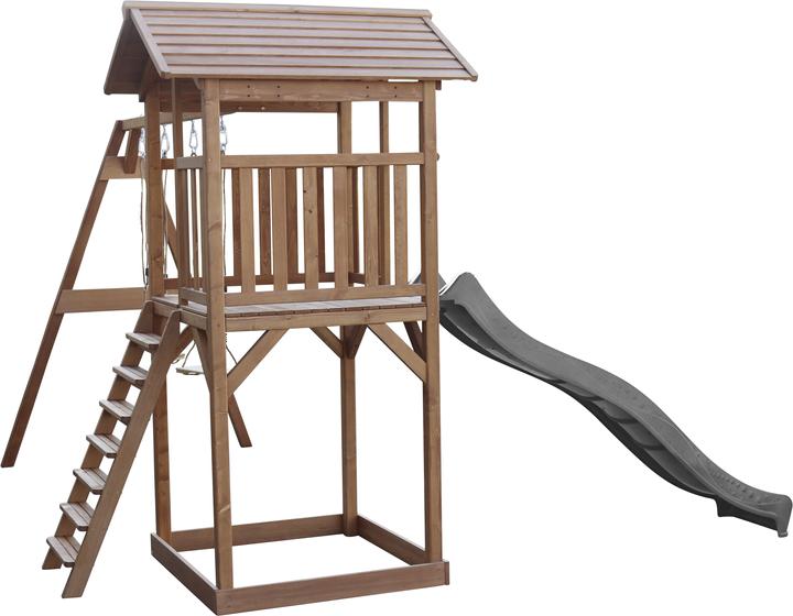 Produktbild Axi Beach Tower Spielturm mit Doppelschaukel Braune - Graue Rutsche