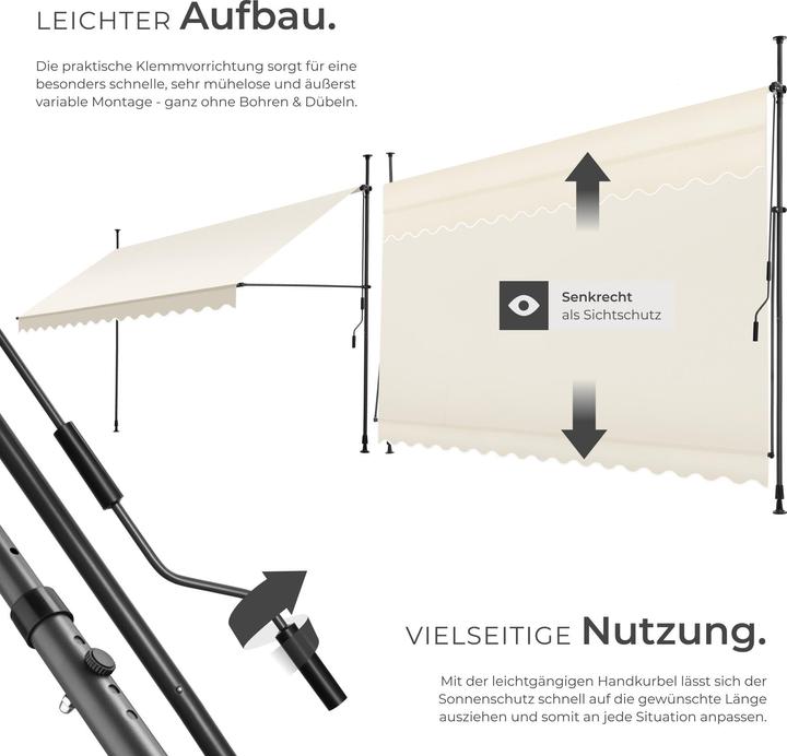 Actual product image tectake Clamping awning (4 m)