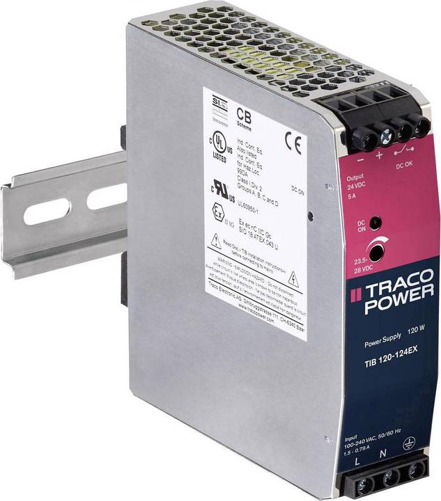 Produktbild TracoPower Hutschienen Netzteil (DIN Rail) Schiene), TIB 120 EX Serie