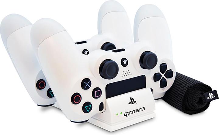Immagine prodotto 4Gamers Charge+ Twin Charging Dock con panno di pulizia - bianco (PS4)