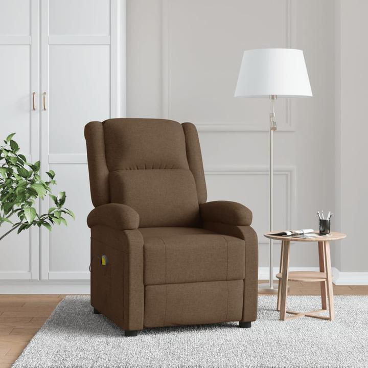 Image du produit VidaXL Fauteuil de massage Fauteuil de télévision Fauteuil relax Fauteuil de relaxation Marron Tissu