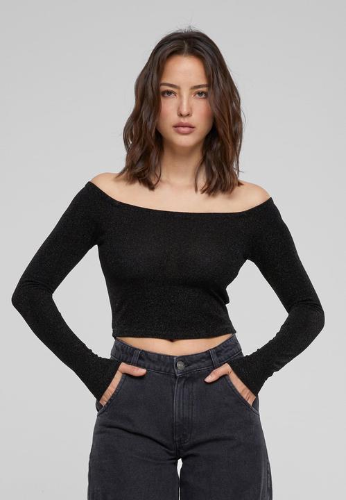 Actual product image Urban Classics Ladies Off Shoulder Glitter Longsleeve (L)