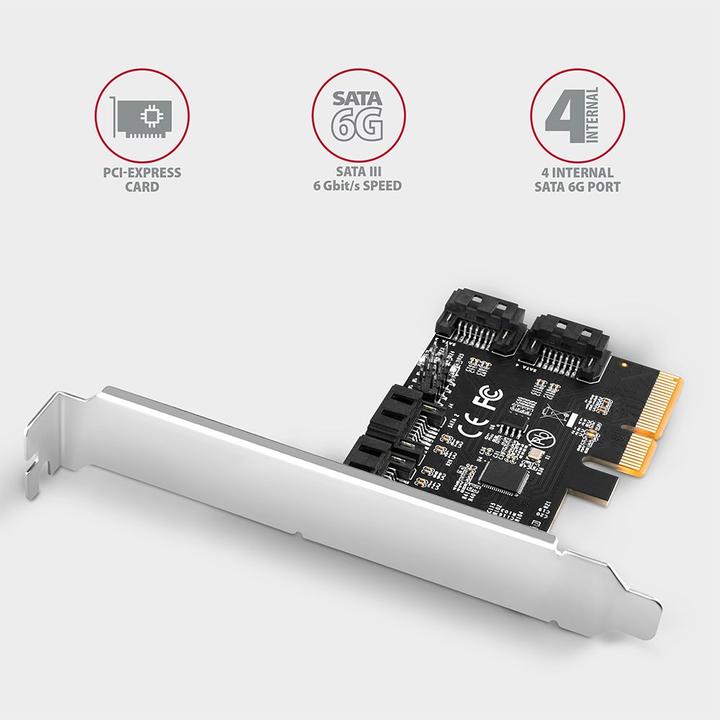 Produktbild Axagon PCES-SA4X4 PCIe Controller 4x internal SATA 6G port + LP