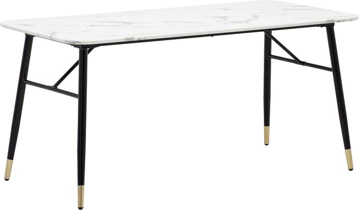 Actual product image FineBuy Dining room table Marble look white Dining table Kitchen table Dining room table