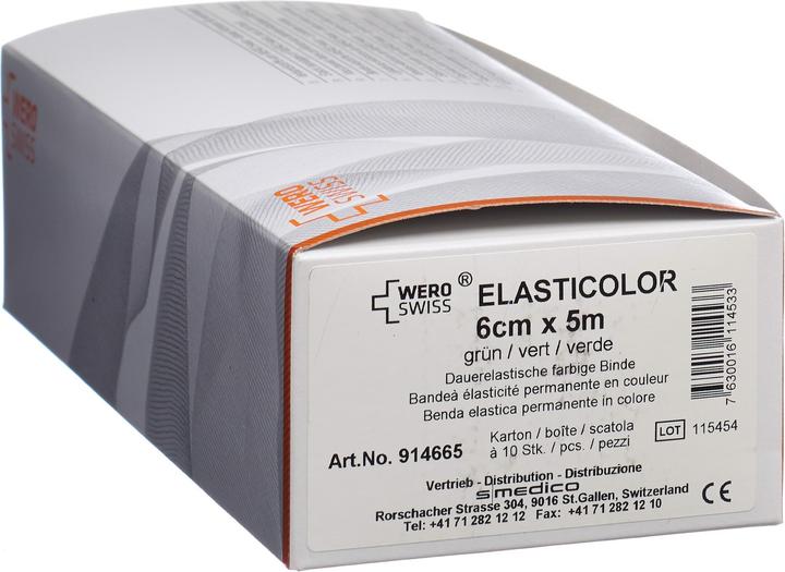 Image du produit Wero Swiss Elasticolor Elastische Binde 5mx6cm grün