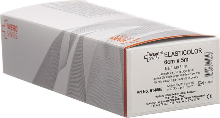 Wero Swiss Elasticolor Elastische Binde 5mx6cm lila