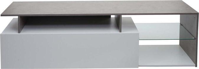 Produktbild Mendler TV-Rack HWC-L35, Holz 47x170x40cm Staufach, Beton-Optik weiss (47 x 170 x 40 cm)