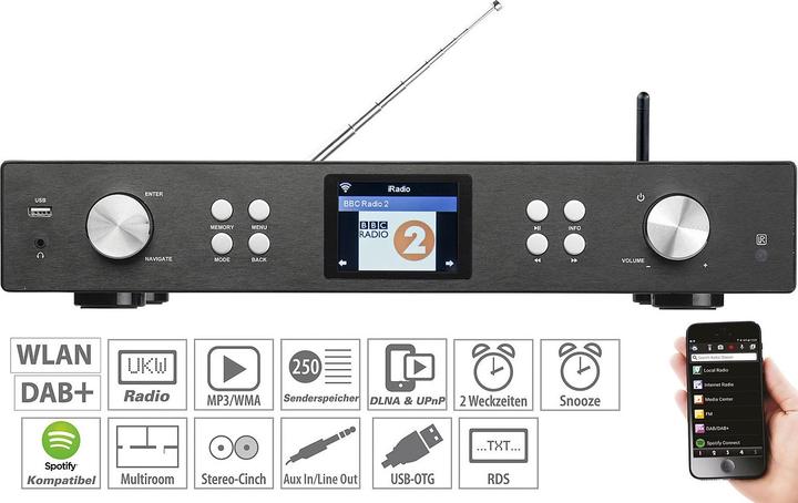 Image du produit VR-Radio Tuner Hi-Fi numérique WLAN (FM, DAB+ DAB, Webradio, WiFi)