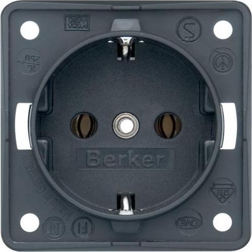 Produktbild Berker Wandsteckdose INTEGRO INTEGRO 1x Steckdose Typ F (CEE 7/3) mit Schutzkontakt Bündige Montage 16A 25