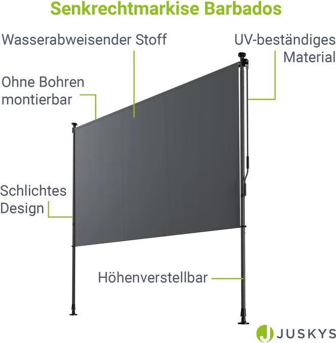 Image du produit Juskys Senkrechtmarkise Barbados (2 m)