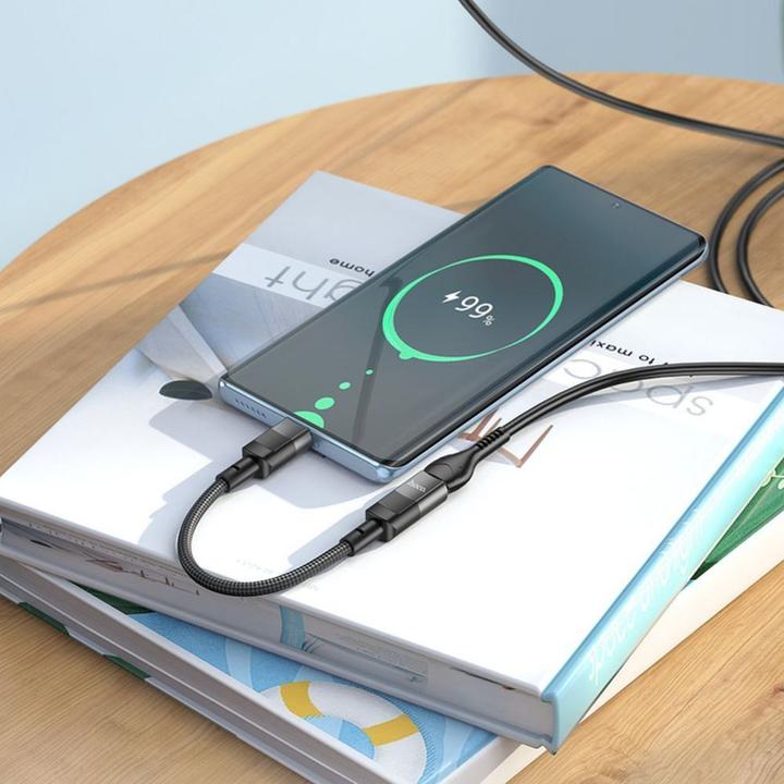 Produktbild Hoco Lightning to USB-C Adapter U107, 0.1m, Schwarz (0.10 m, USB 3.2 Gen 1)