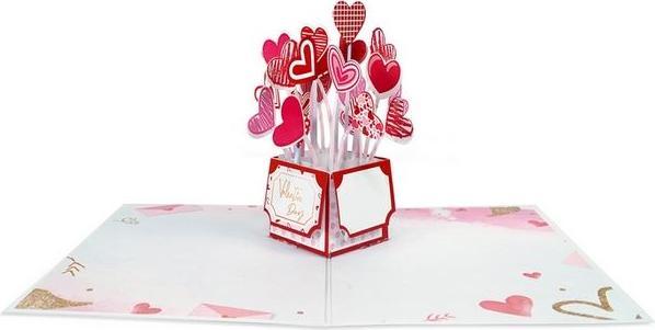 Actual product image MU Classic Pop-up Valentine's Day greetings card - Hearts (1 pcs.)
