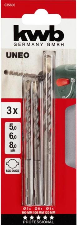 Immagine prodotto kwb Punta per calcestruzzo per BOSCH UNEO, 3 pz. (0.8)