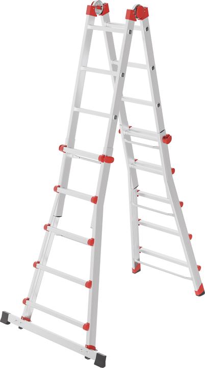 Actual product image Hailo M80, Aluminium-Multifunktionsleiter, 4x5 Sprossen (Working platform, 141 cm)