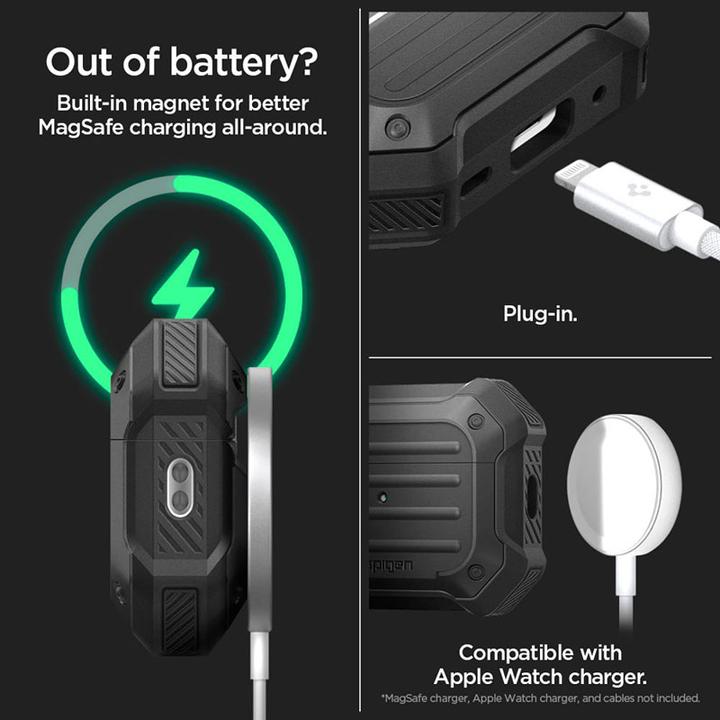 Produktbild Spigen TOUGH ARMOR MAG MAGSAFE Apple AIRPODS PRO 1 / 2 BLACK (Kopfhörer Tasche)