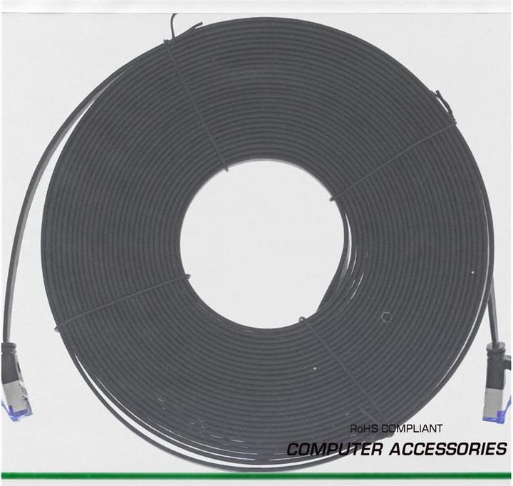 Immagine prodotto InLine ® Patch cord piatto, U/FTP, Cat.6A, TPE senza alogeni, nero, 10m (U/FTP, CAT6a, 10 m)