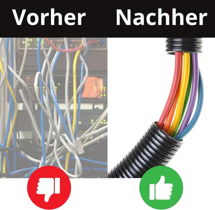 Produktbild Kalitec 10 Meter Wellrohr Twin 13mm Innendurchmesser I Aussendurchmesser 18,9 mm I Wellschlauch zweit (1000 cm)
