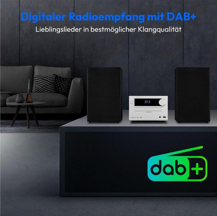 Produktbild Medion LIFE E64482 Micro-Audio-System, DAB+/PLLUKW Stereo Radio, Empfang von Radiosendern in brillanter Ton (CD Player, Bluetooth, 1x 30 W)