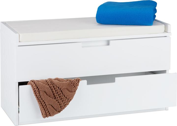 Actual product image Relaxdays Storage Bench With 2 Drawers (80 cm)