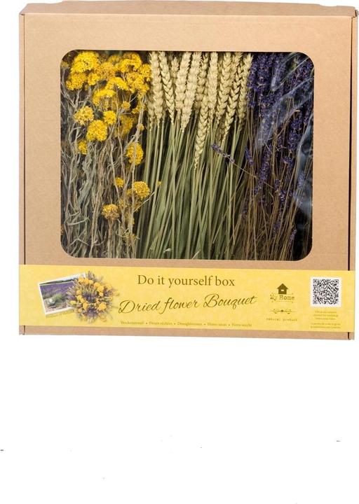 Produktbild Anjel Trockenblumen mit Kartonbox Gelb/Blau (Trockenblumen)