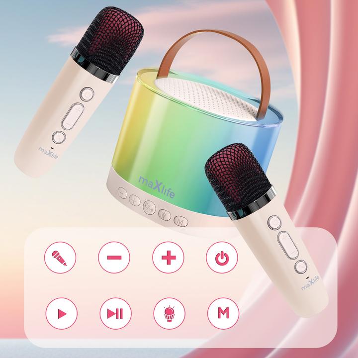 Actual product image Maxlife Bluetooth karaoke speaker MXKS-200 pink